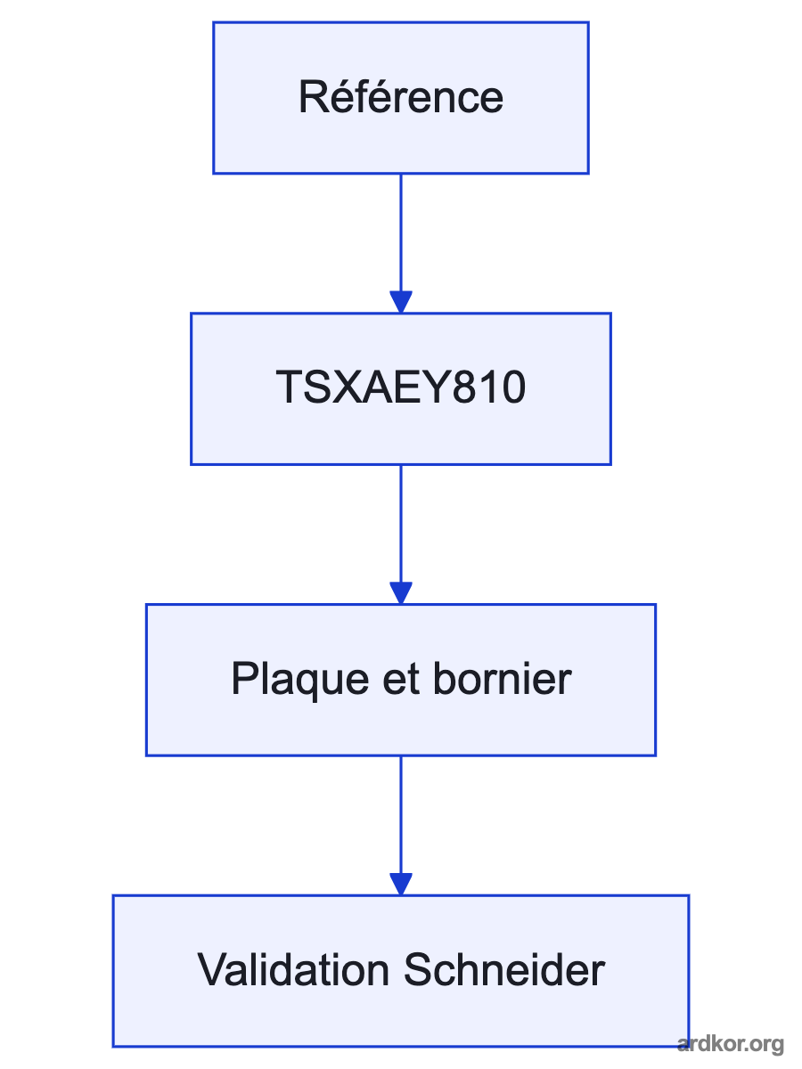 Diagram showing TSXAEY810 between its documented upstream and downstream system stages.